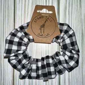 $7ea or 3/$15 black/white plaid hair scrunchie new
